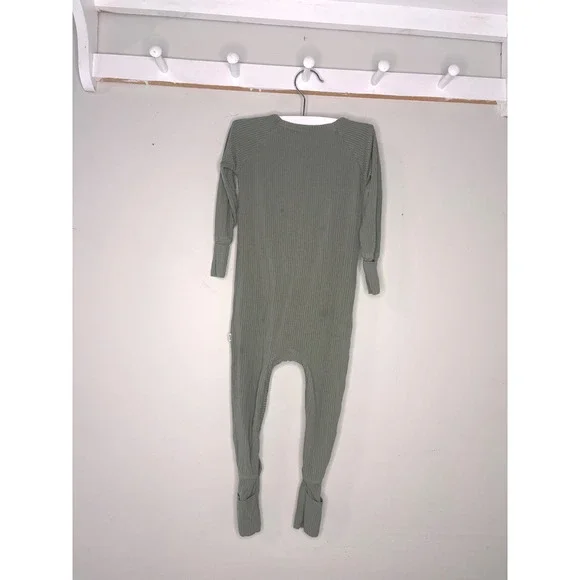 Little Sleepies Bamboo Ribbed Zippy Pajamas Minimal Cozy Neutral Size 12-18M - Picture 2 of 5